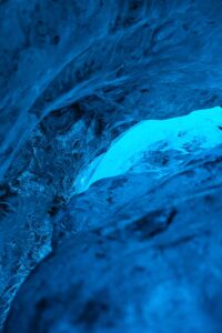 a view of the inside of an ice cave